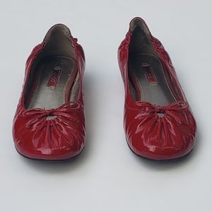 Ecco patent red leather flats